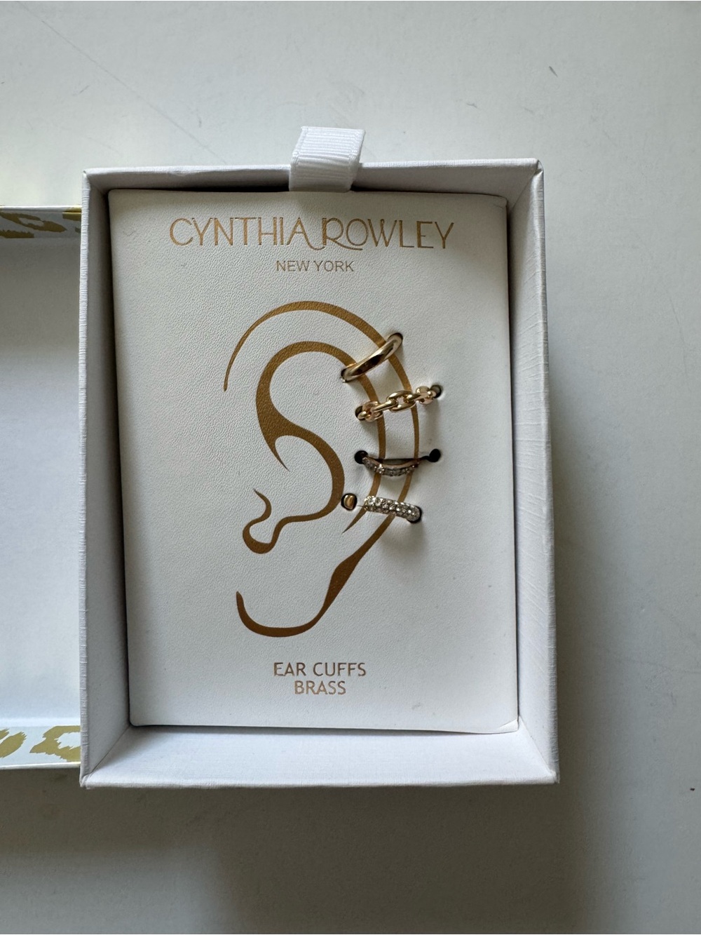 Cynthia Rowley Gold and Black Mixed Metal Ear Cuffs - 5 Piece Set
